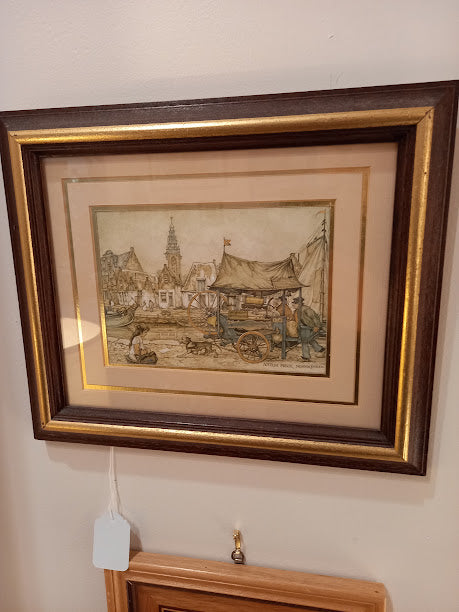 Vintage Framed Anton Pieck Print, 12"x 10"