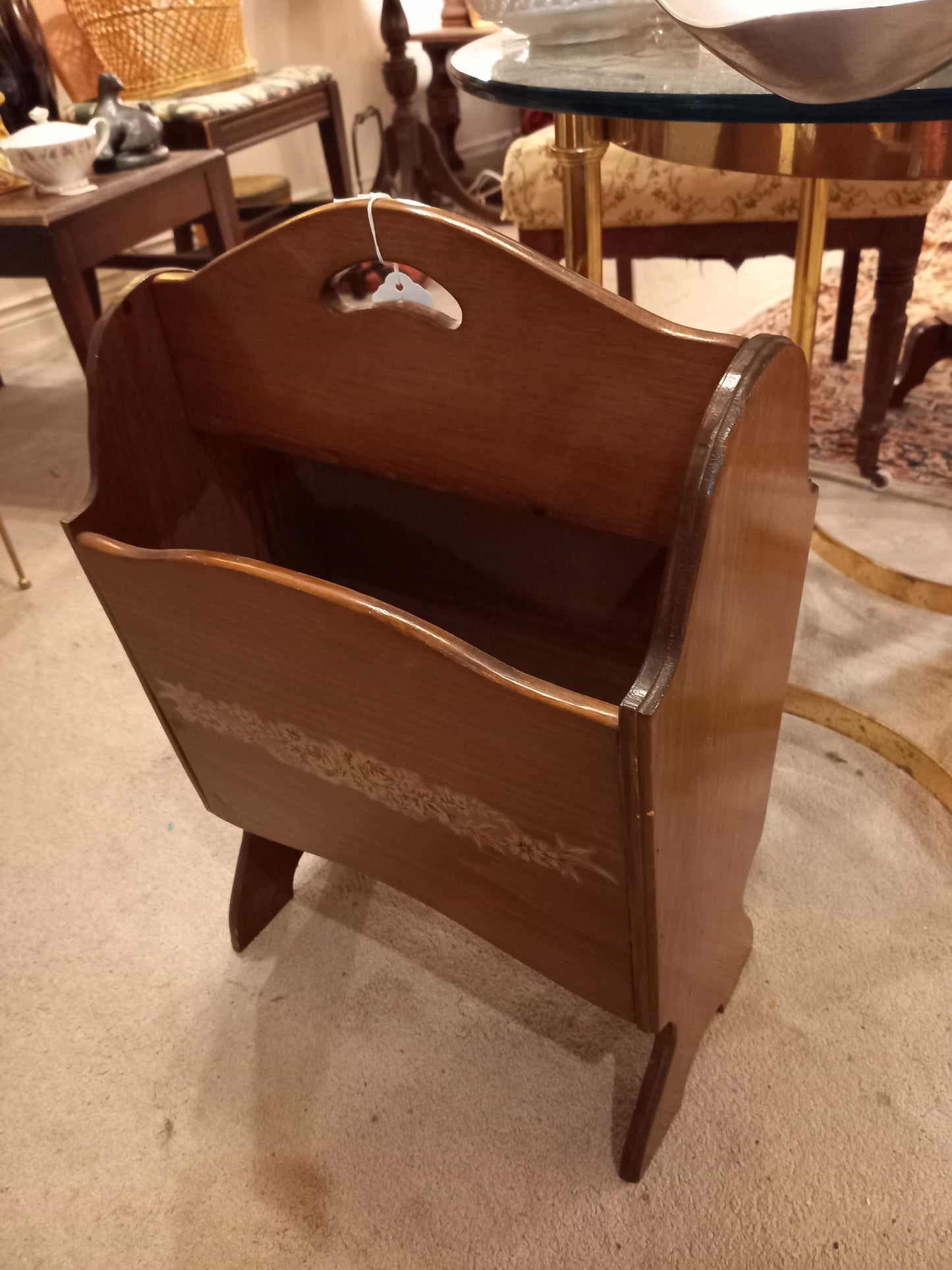 Vintage Magazine Rack, Cherrywood. Circa 40's-50's